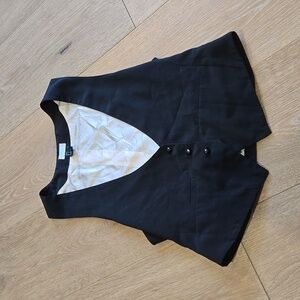H&M Women's 6 Black Menswear-style Vest 3 button closure